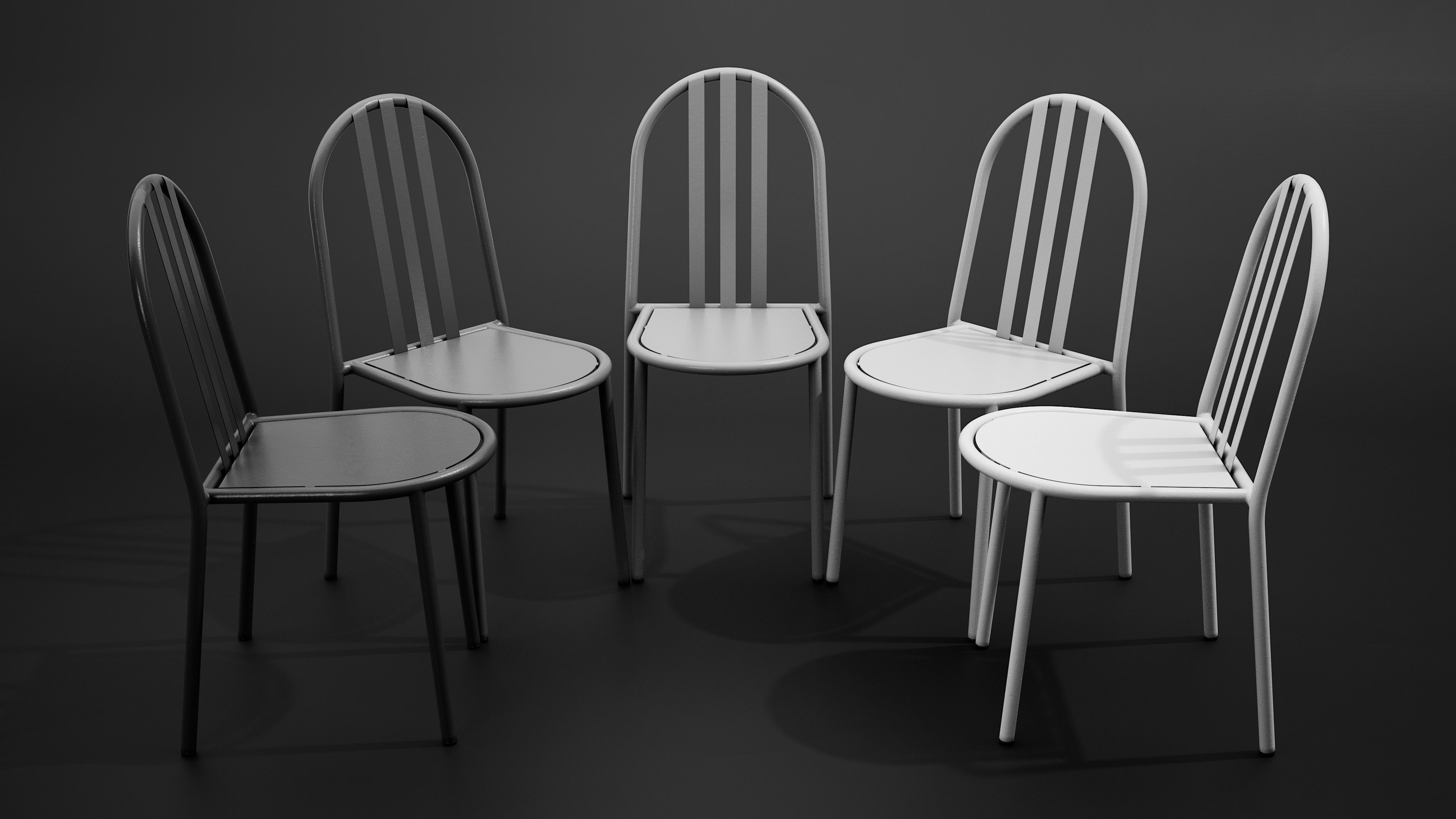 Chair n122 by Robert Mallet-Stevens Low-poly 3D model_2