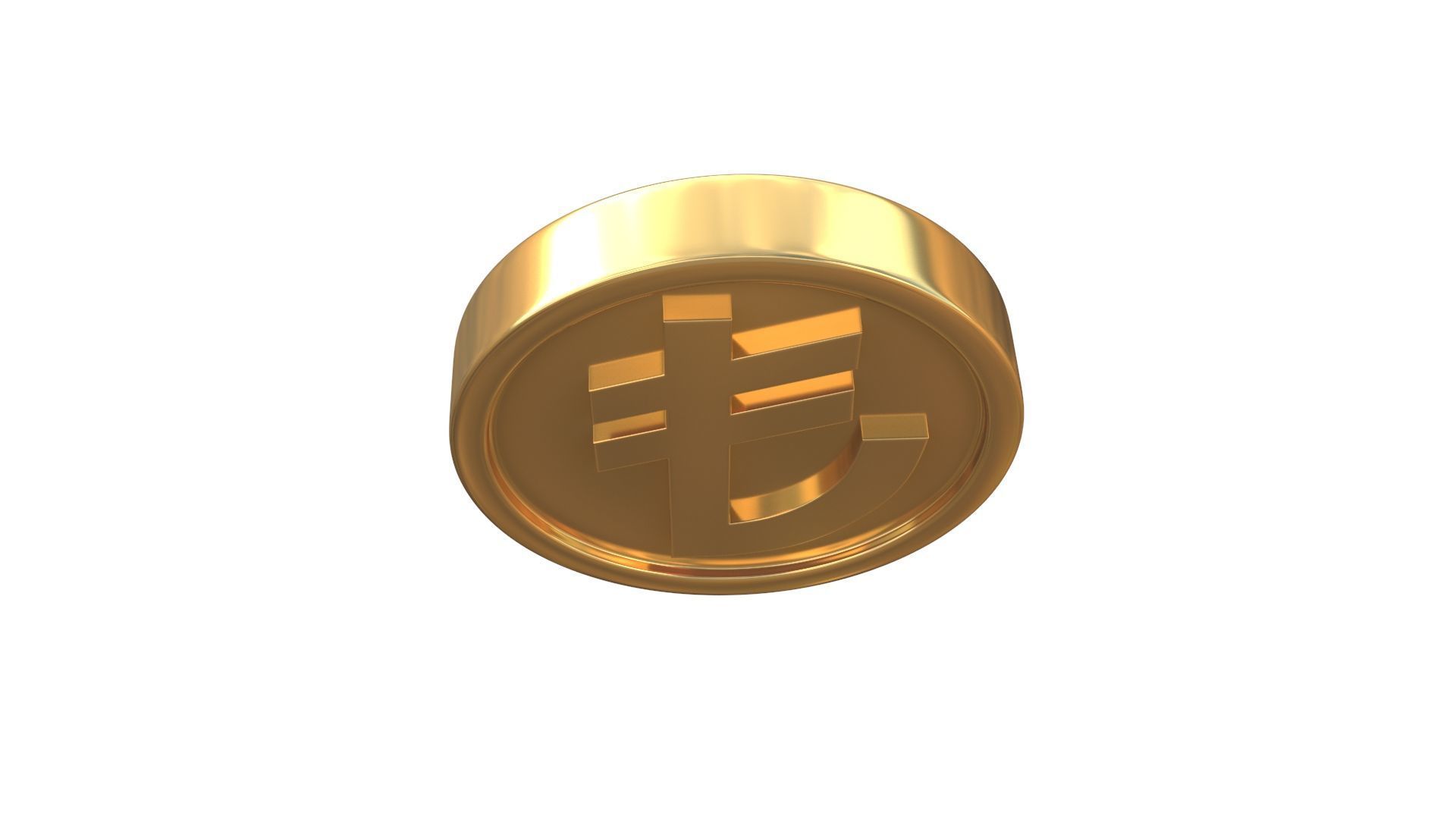 Turkish Lira Coin 3D model_7
