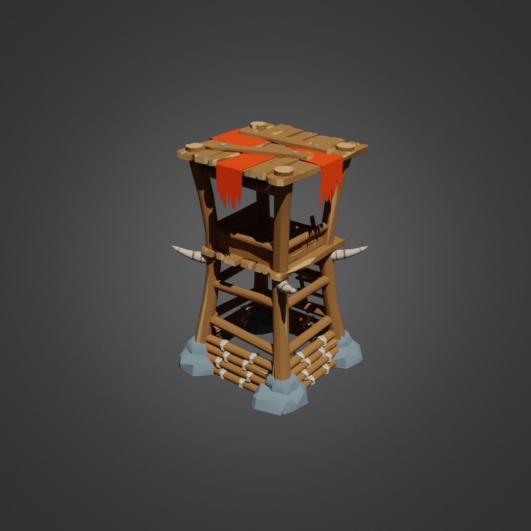 Goblins and Orcs tower Low-poly 3D model_2