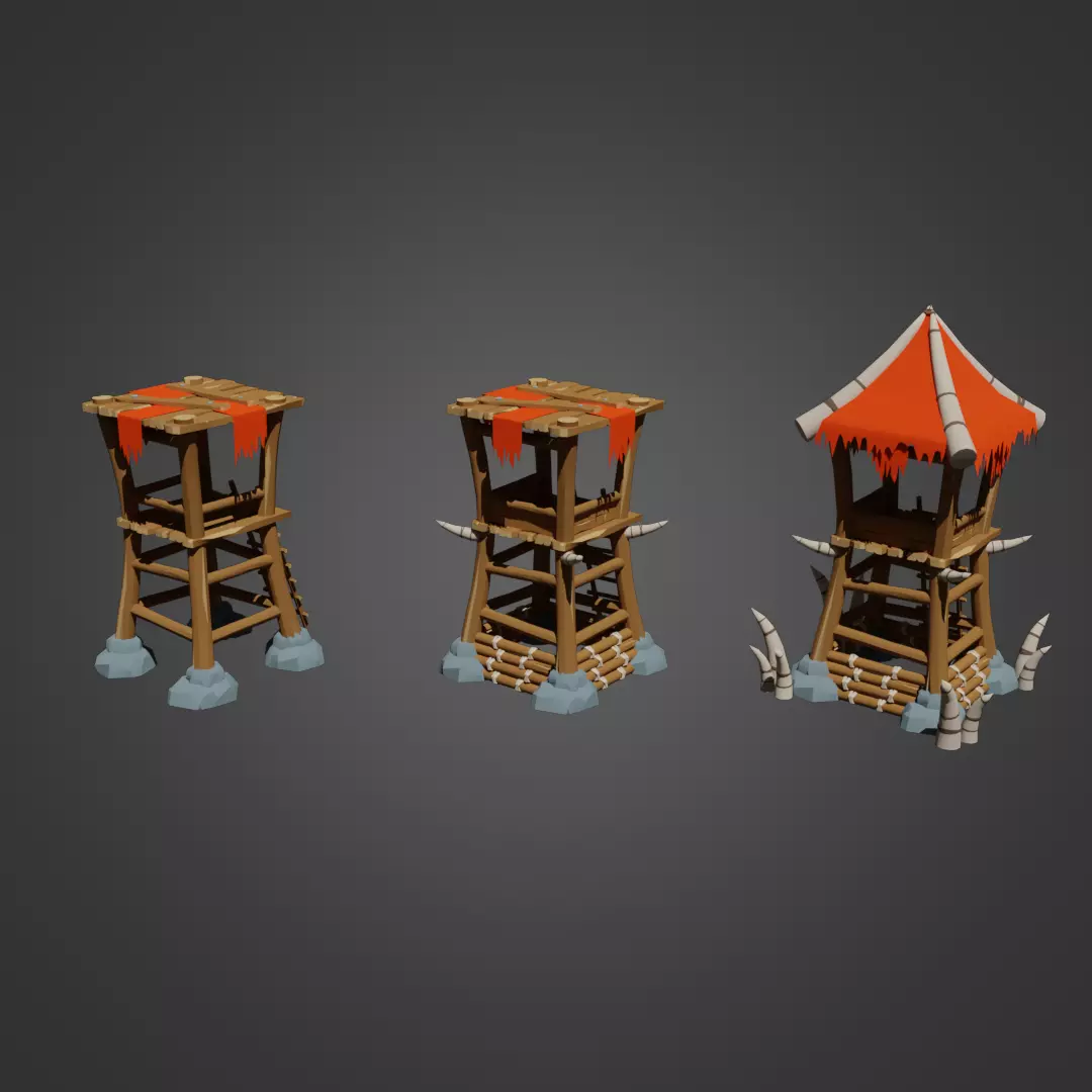 Goblins and Orcs tower Low-poly 3D model_0