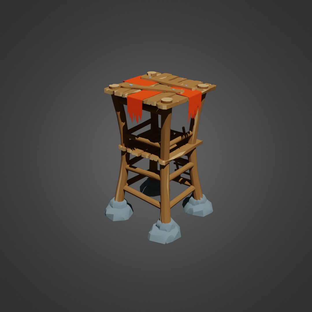 Goblins and Orcs tower Low-poly 3D model_1