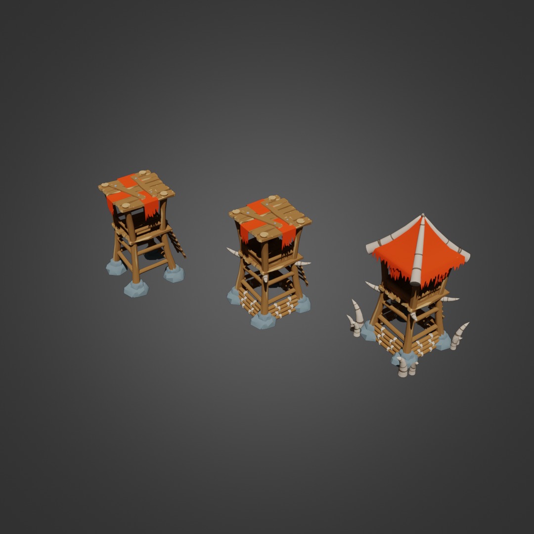 Goblins and Orcs tower Low-poly 3D model_5
