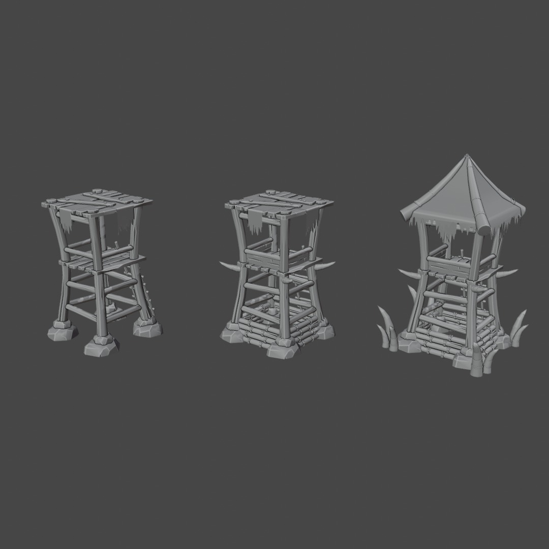 Goblins and Orcs tower Low-poly 3D model_4