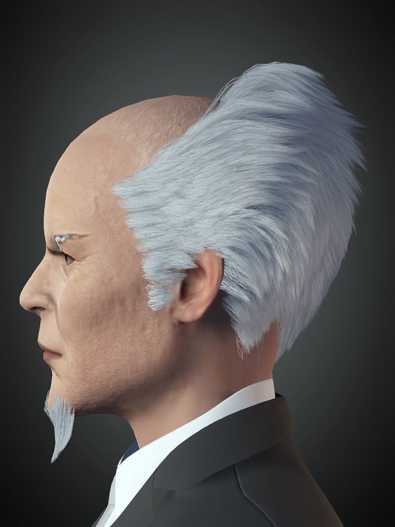 Digital Human Hair 04 Free low-poly 3D model_1