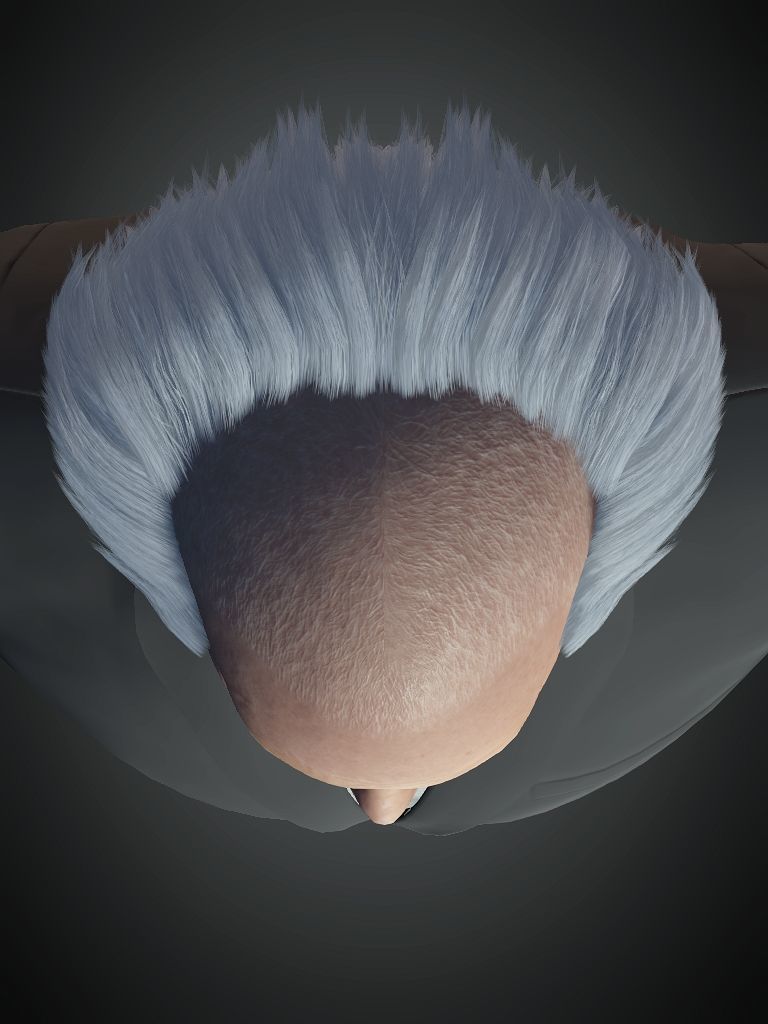 Digital Human Hair 04 Free low-poly 3D model_4