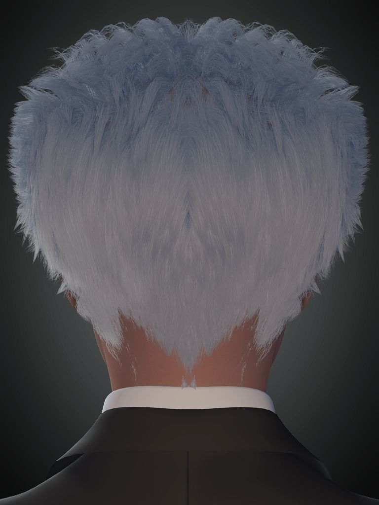 Digital Human Hair 04 Free low-poly 3D model_2