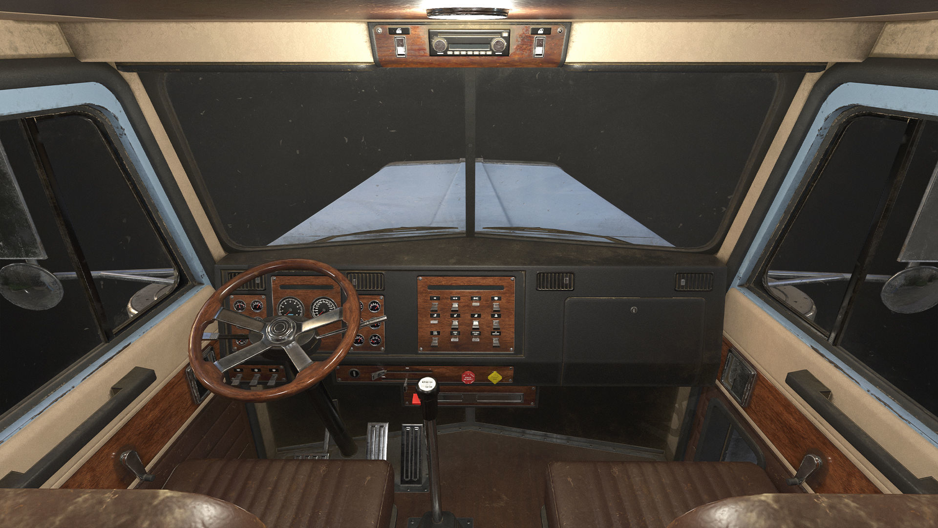Flat Top Semi Truck Car Carrier Trailer Low-poly 3D model_12