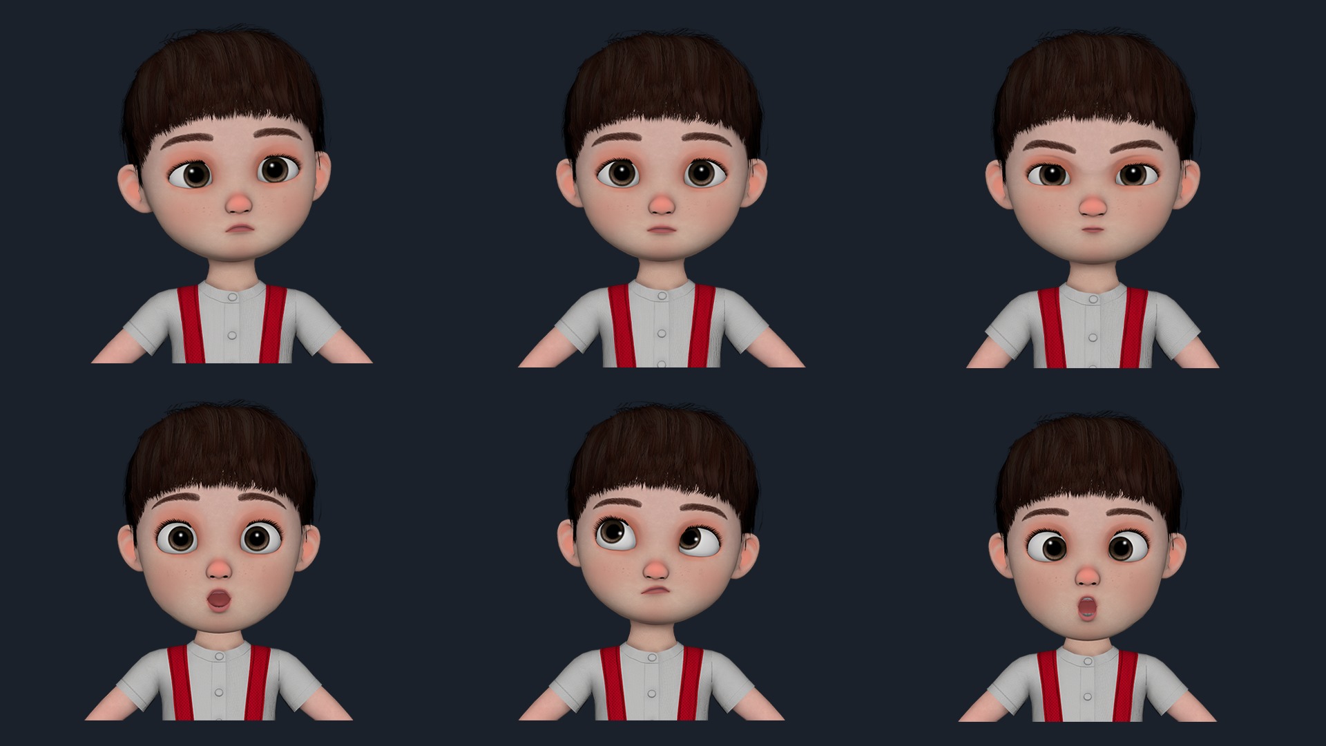 CARTOON KIDS - RIGGED CHILD 3D model_1