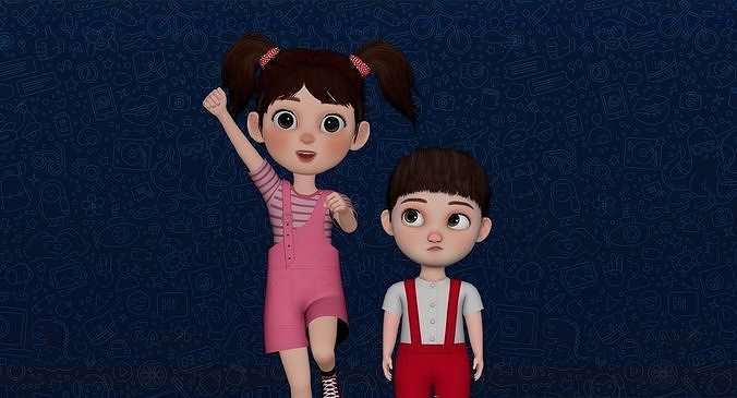 CARTOON KIDS - RIGGED CHILD 3D model