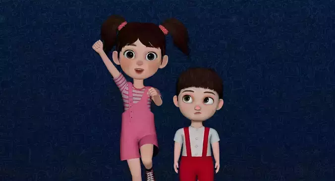 CARTOON KIDS - RIGGED CHILD 3D model