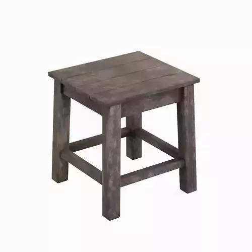 Old Wooden Tabouret 03