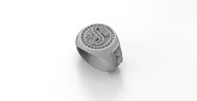anillo signo pesos  3D print model