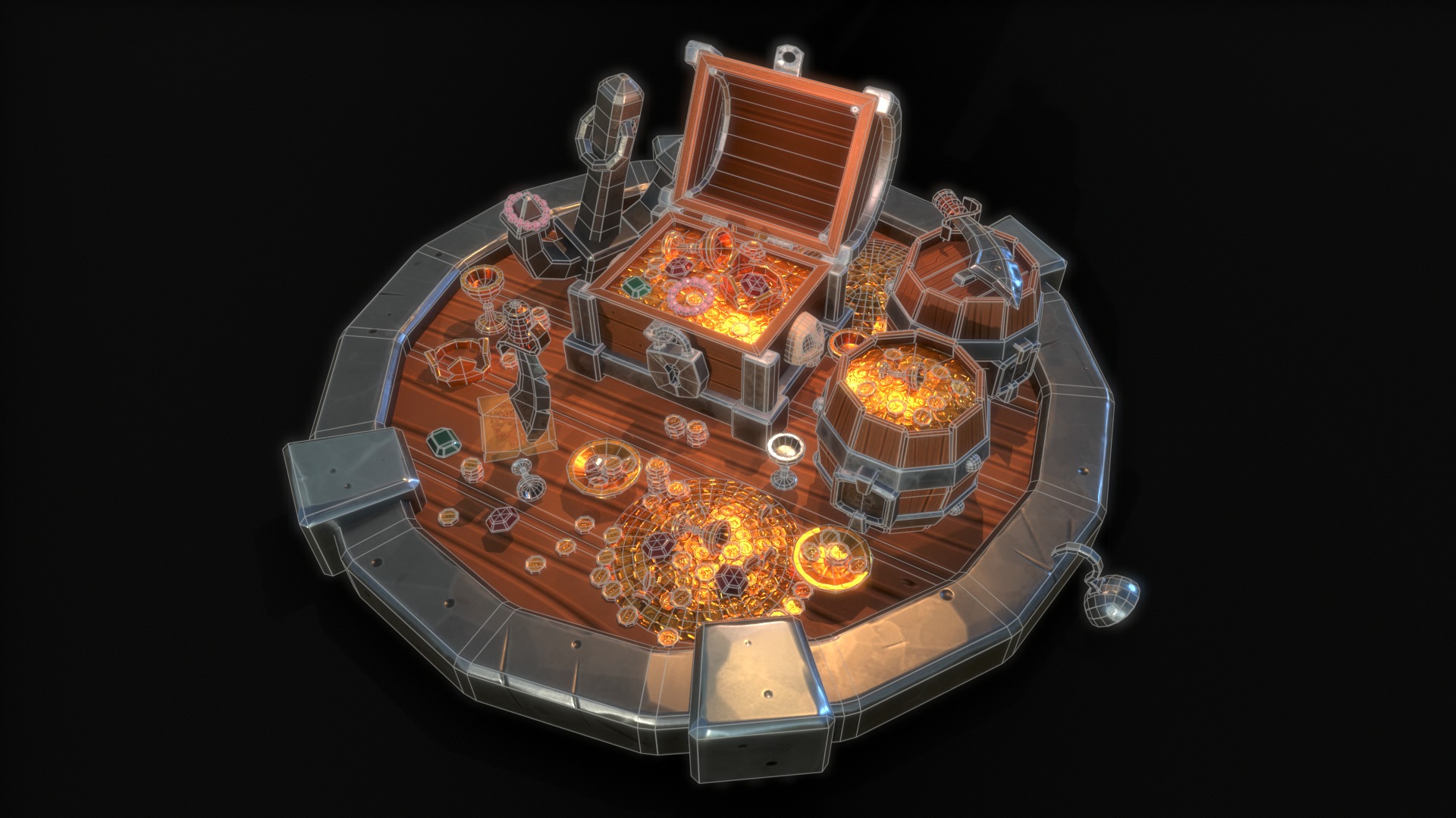 Pirate Treasures Low-poly 3D model_11