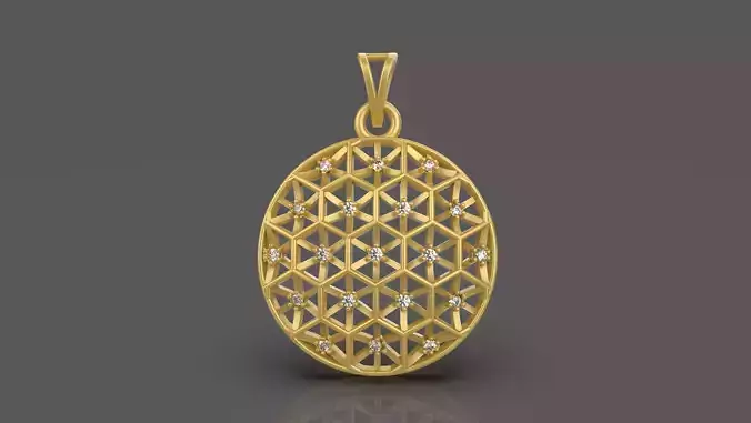 Diamond Round Pendant - 0038 