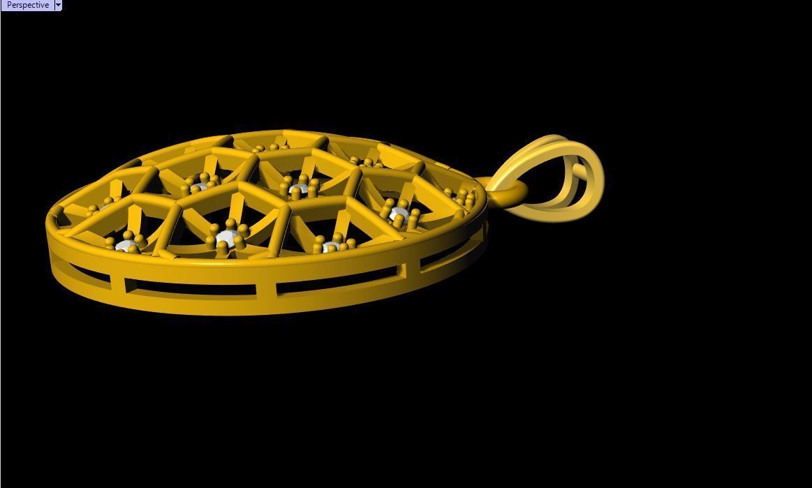 Diamond Round Pendant - 0038  3D print model_5