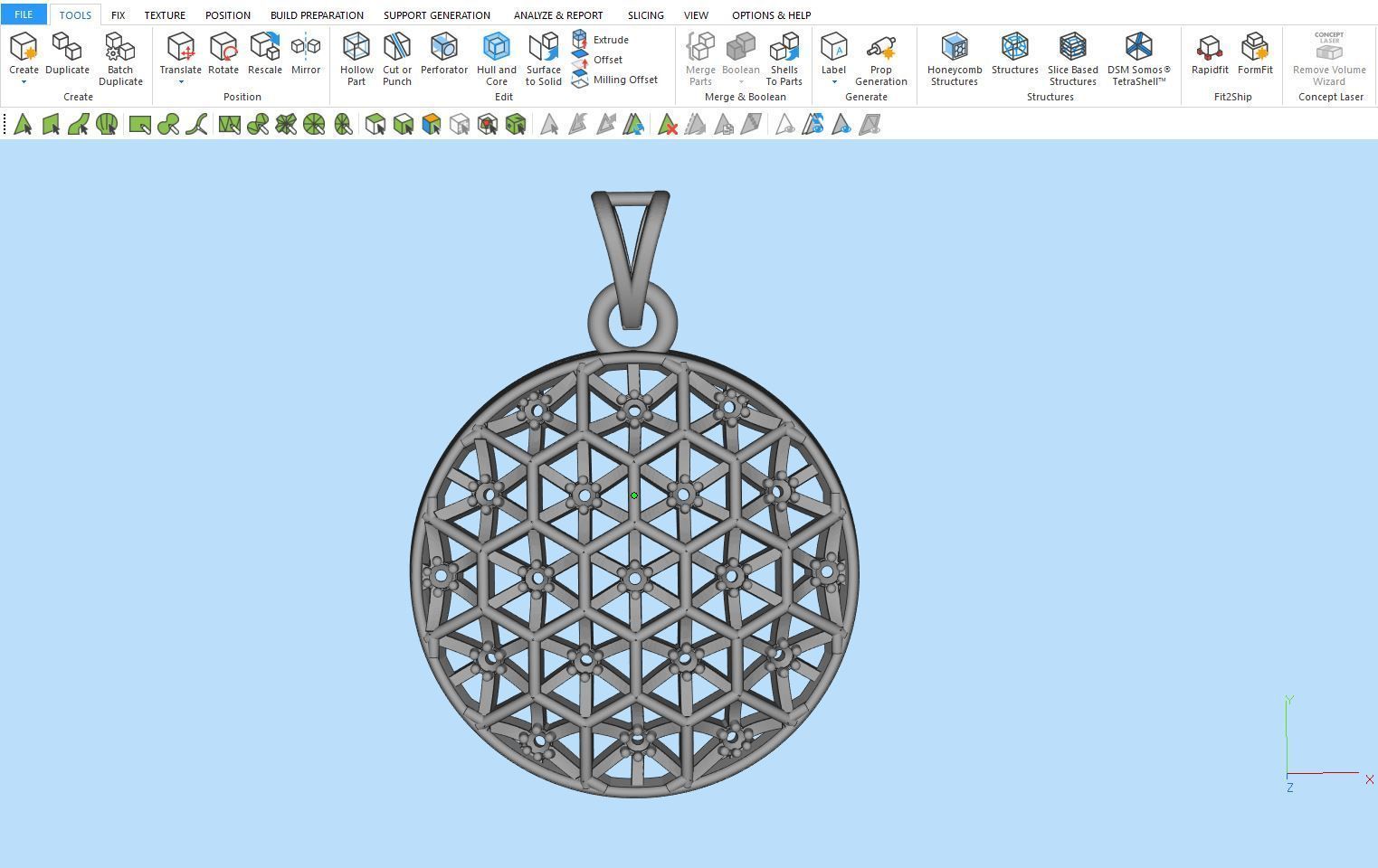 Diamond Round Pendant - 0038  3D print model_9