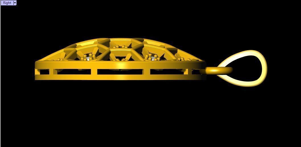 Diamond Round Pendant - 0038  3D print model_4