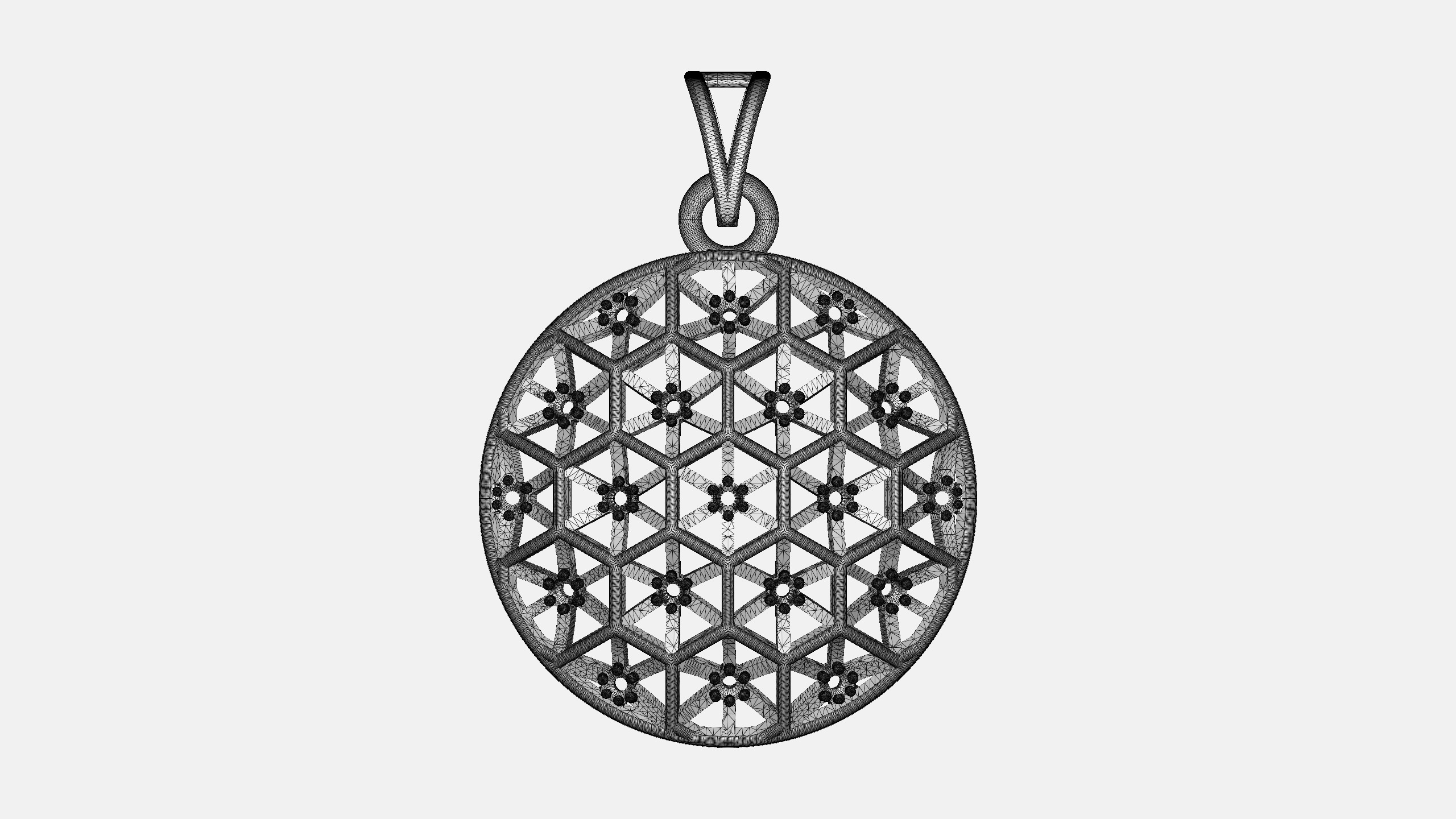 Diamond Round Pendant - 0038  3D print model_10