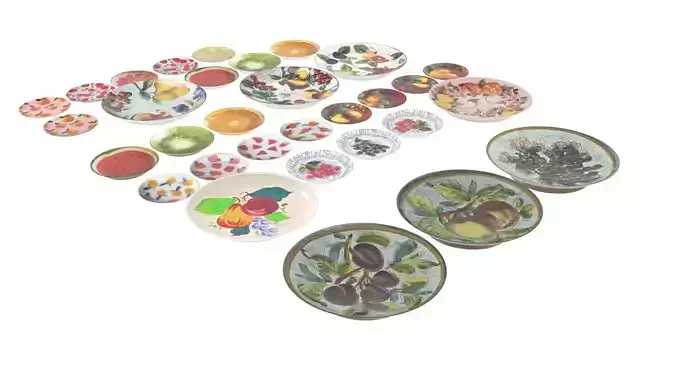Fruit Designed Plates Set