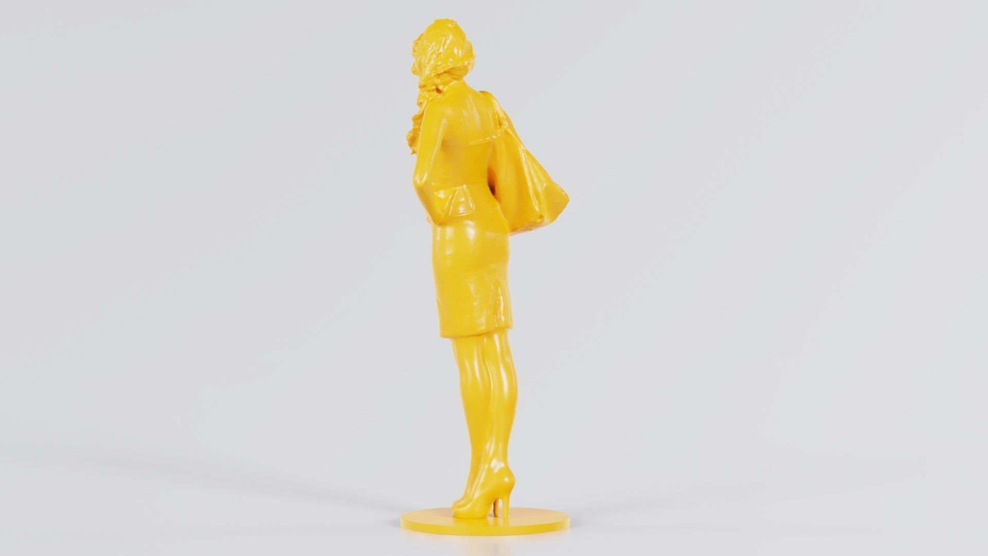 Woman with Purse 3D print model_8