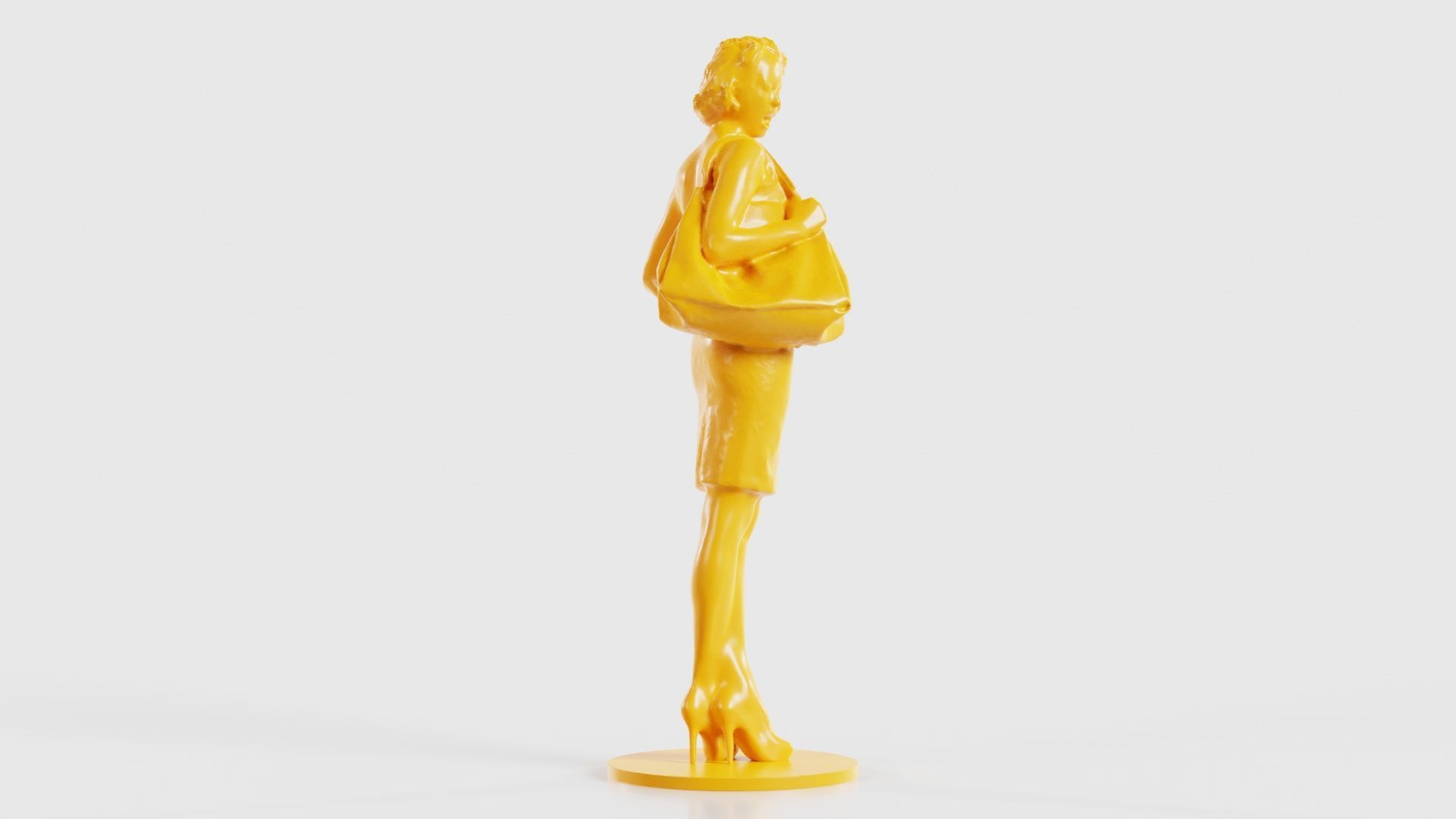 Woman with Purse 3D print model_19