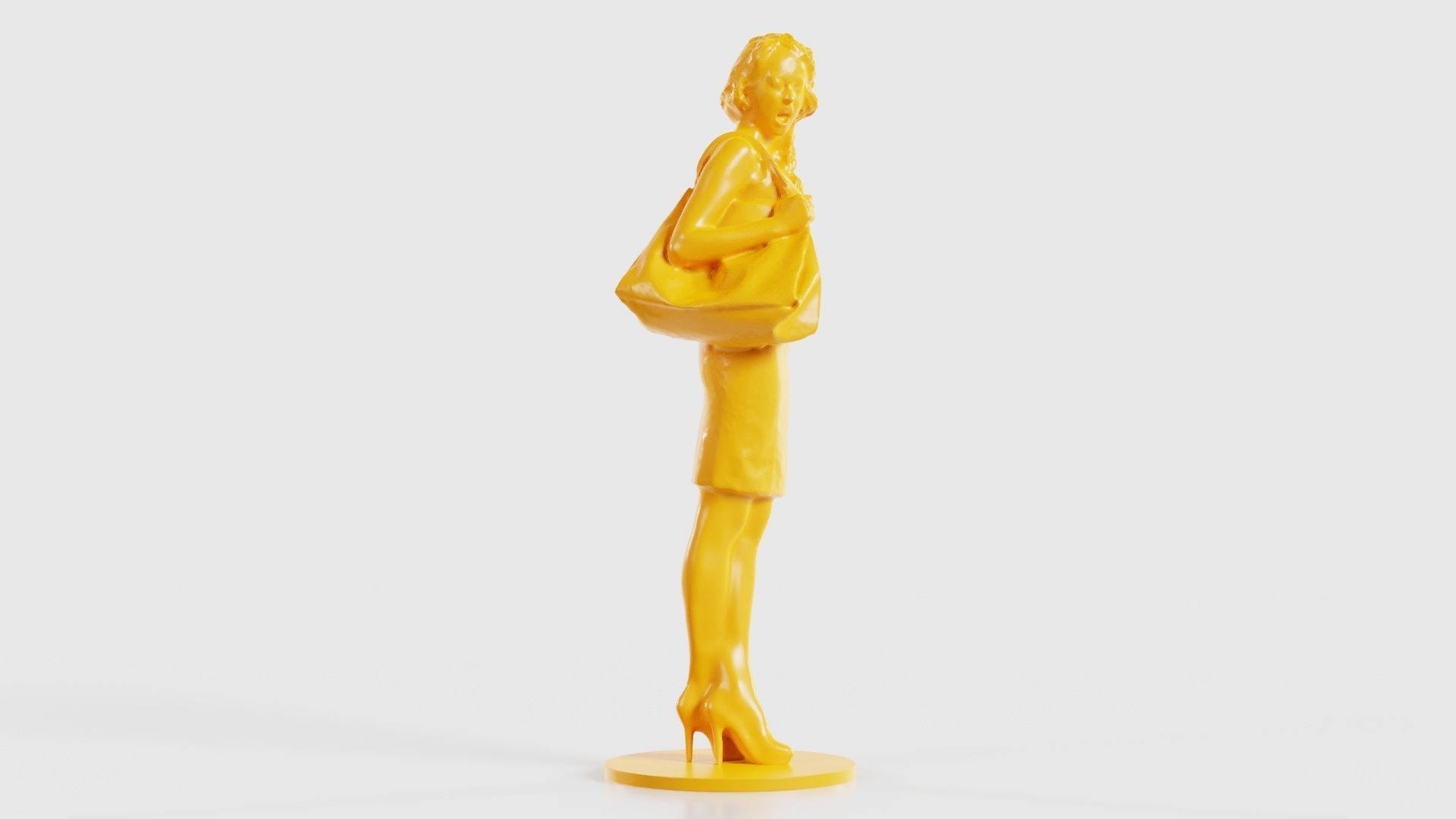 Woman with Purse 3D print model_18