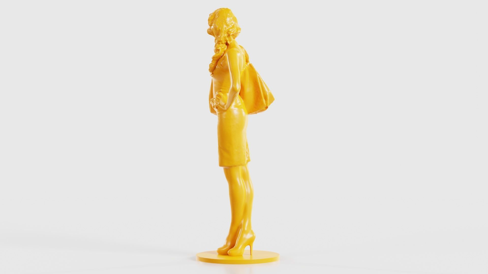 Woman with Purse 3D print model_24