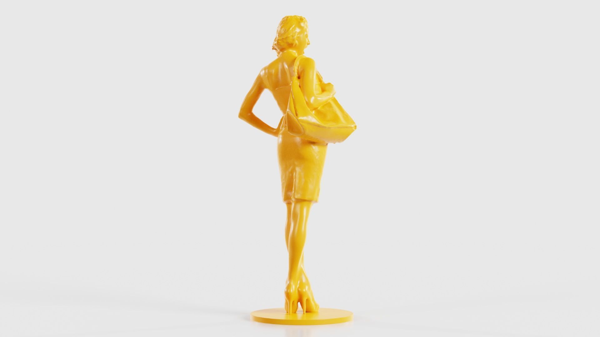 Woman with Purse 3D print model_20