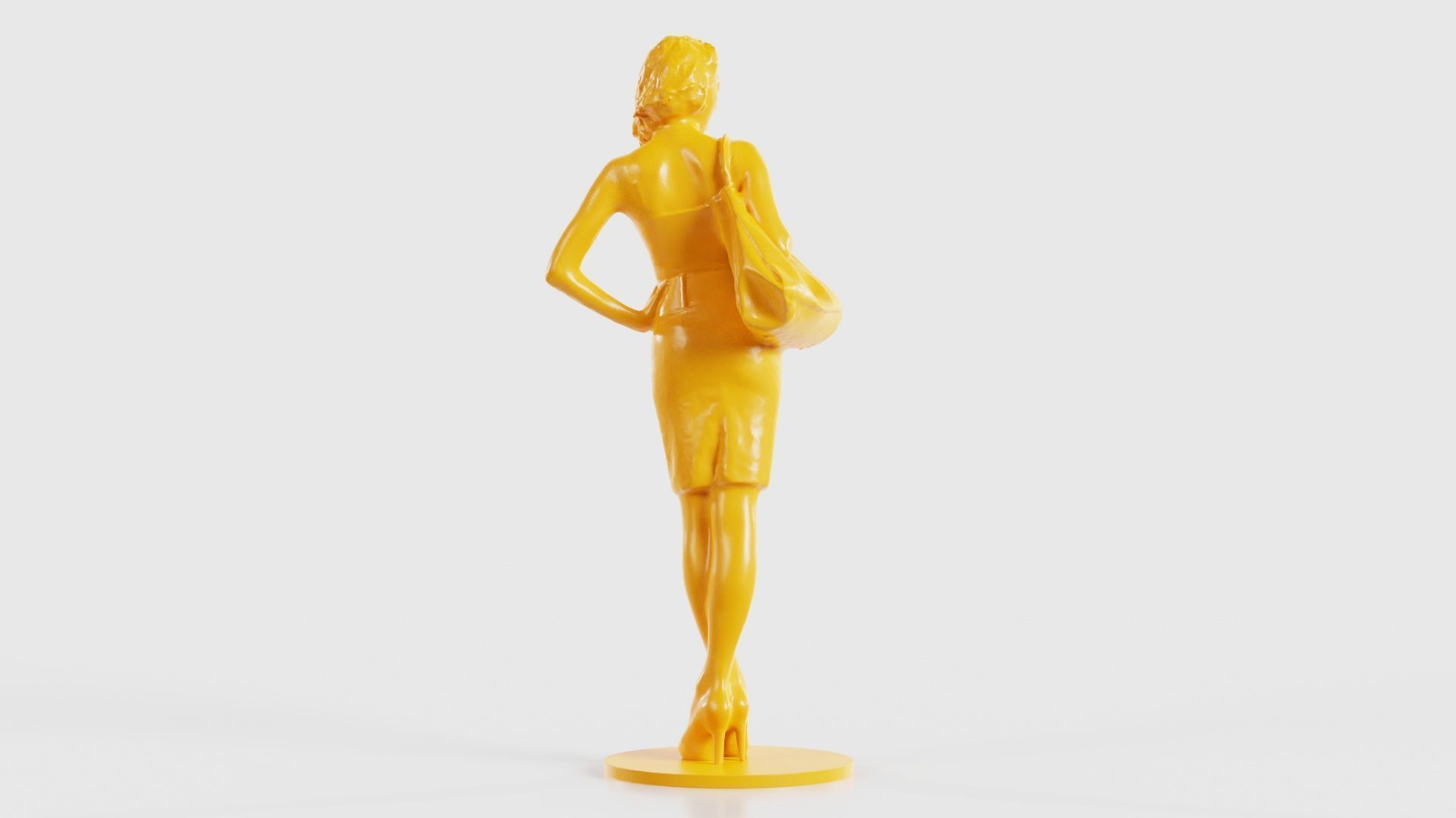 Woman with Purse 3D print model_21