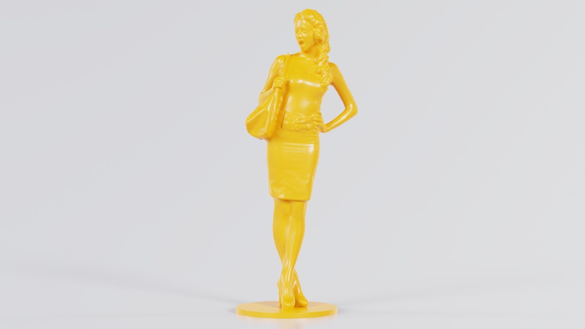 Woman with Purse 3D print model_3