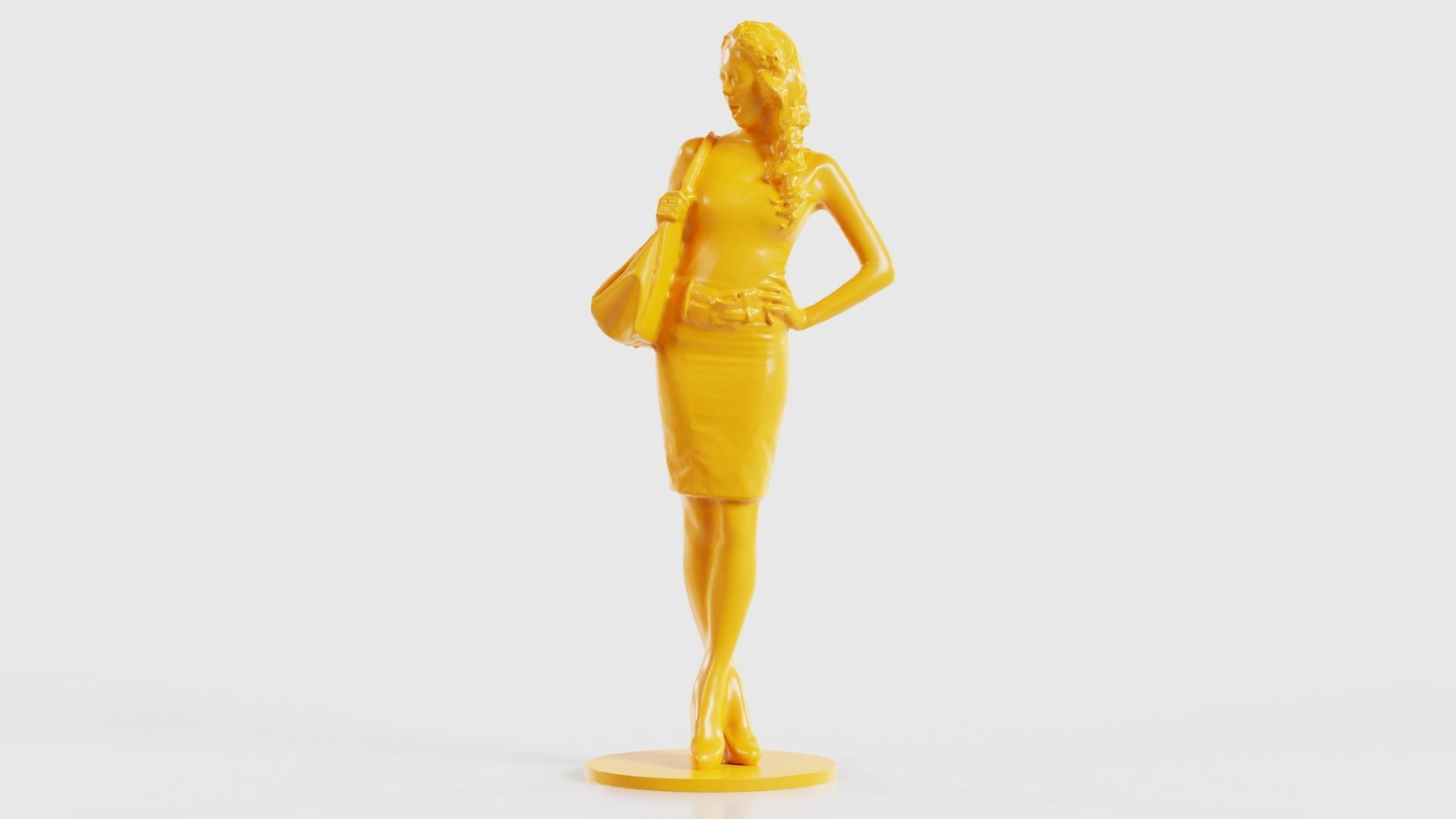 Woman with Purse 3D print model_27