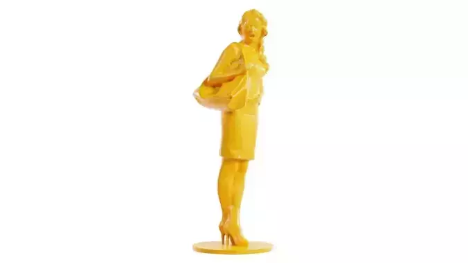 Woman with Purse 3D print model