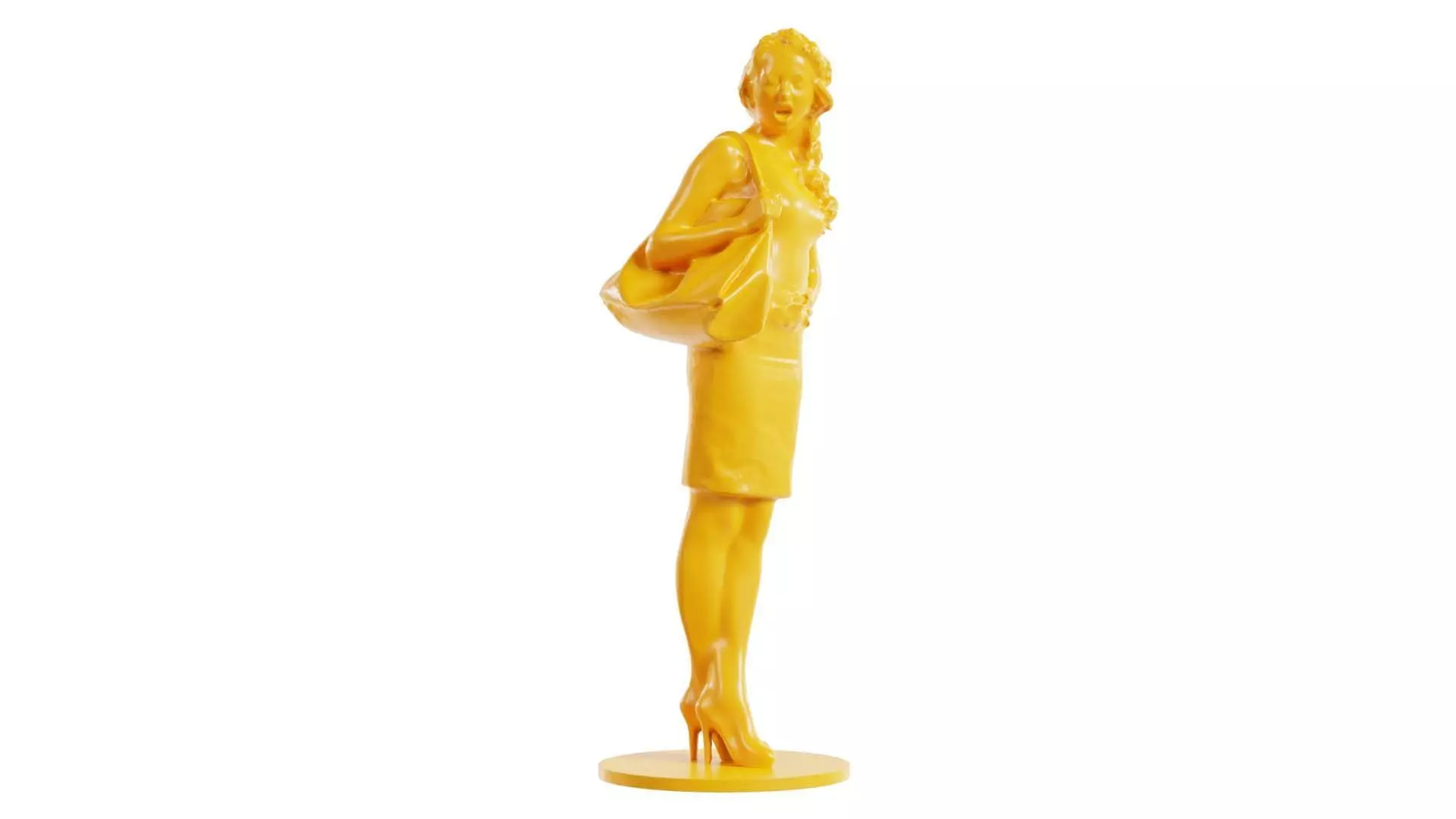 Woman with Purse 3D print model_0