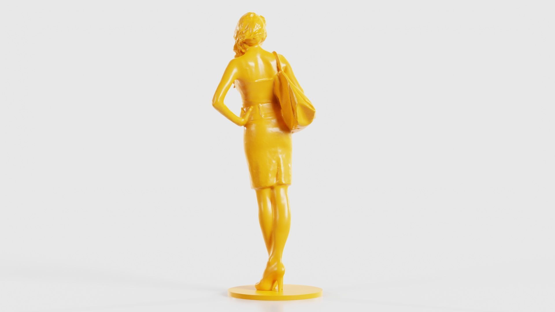 Woman with Purse 3D print model_22