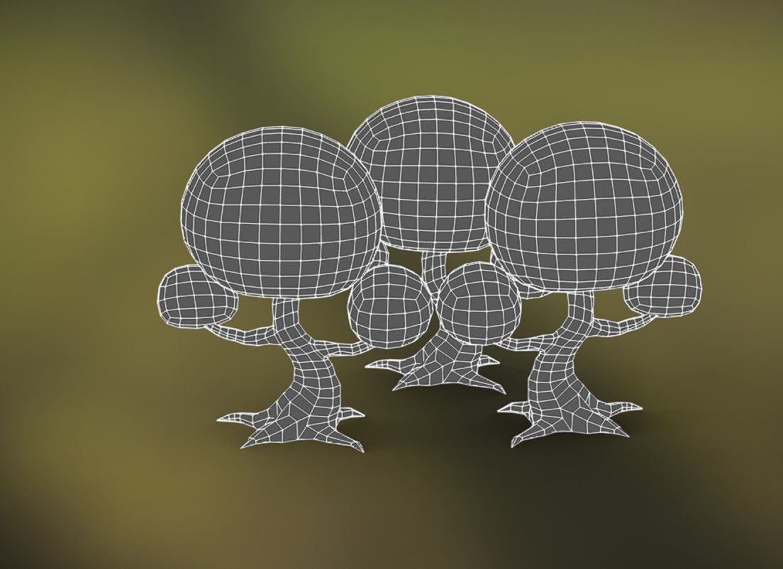 low poly tree Low-poly 3D model_5