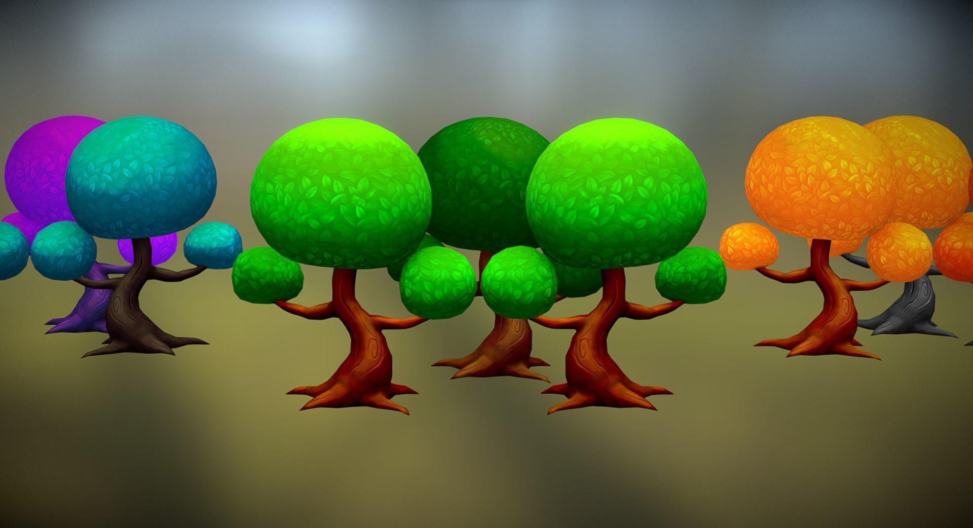 low poly tree Low-poly 3D model_3