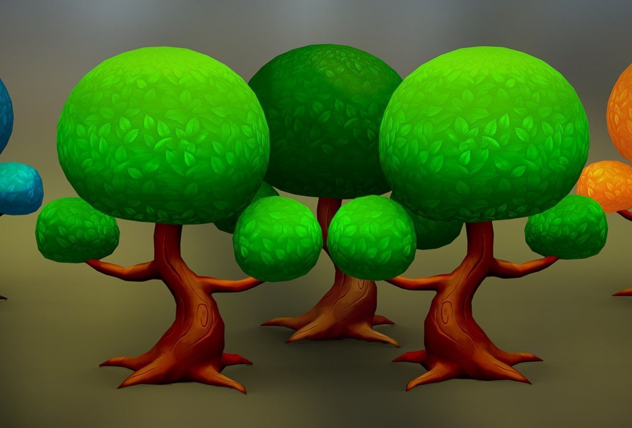 low poly tree Low-poly 3D model_0