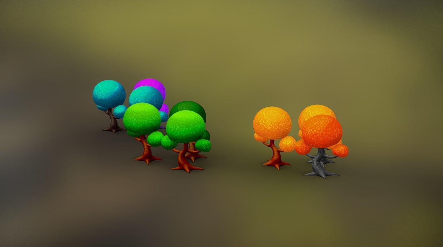 low poly tree Low-poly 3D model_4