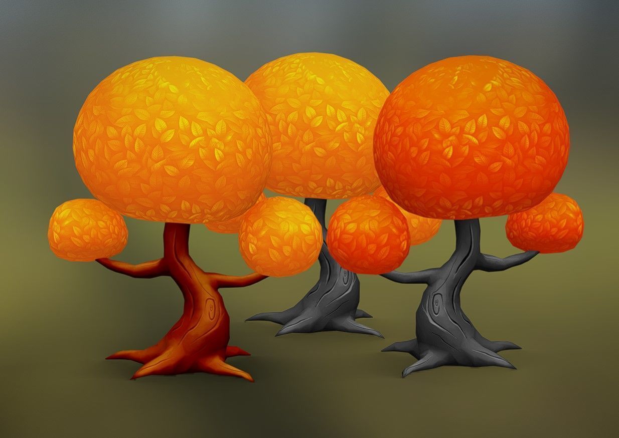 low poly tree Low-poly 3D model_1