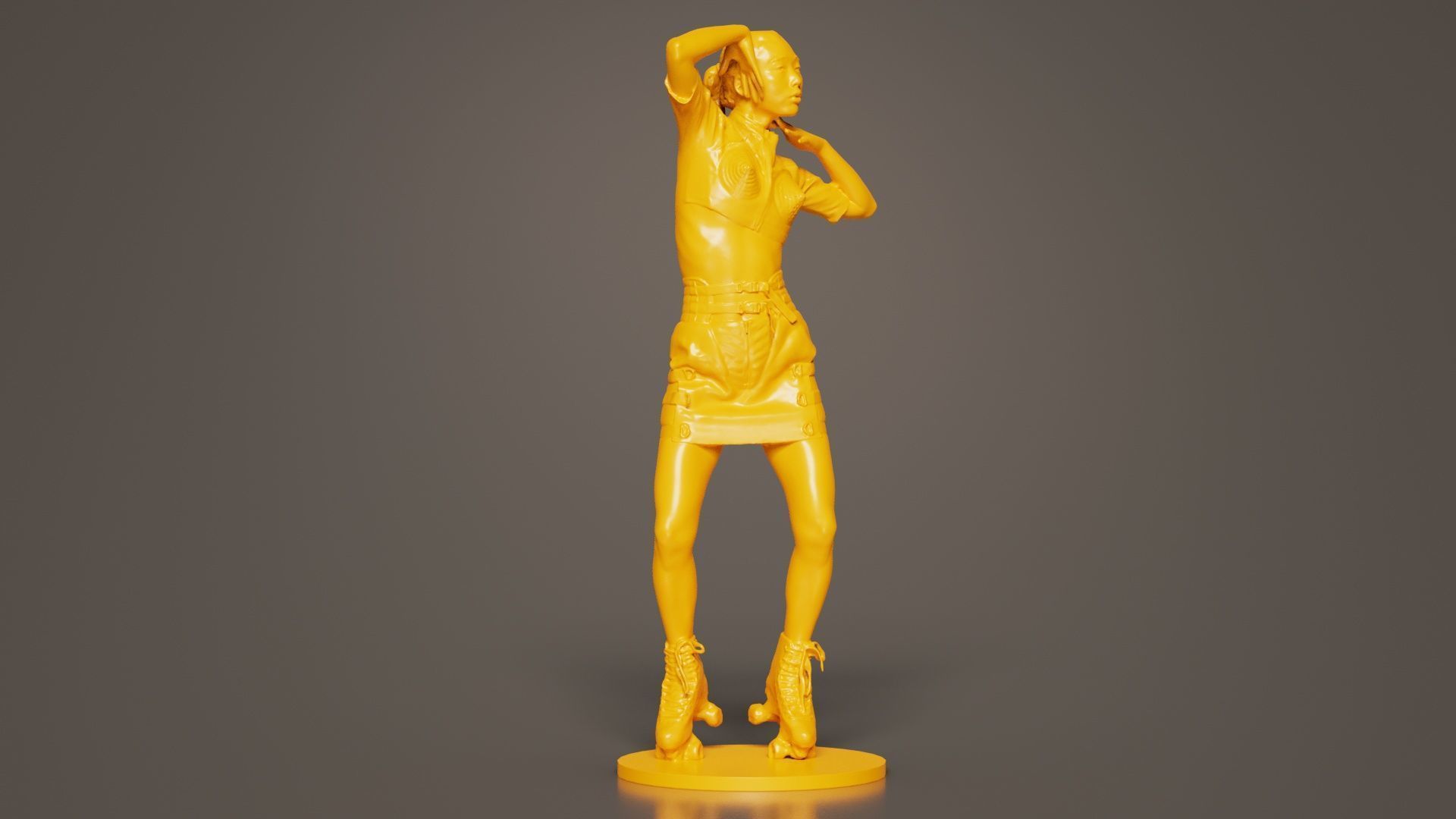 Woman Wearing Motorbike Outfit 31 3D print model_2