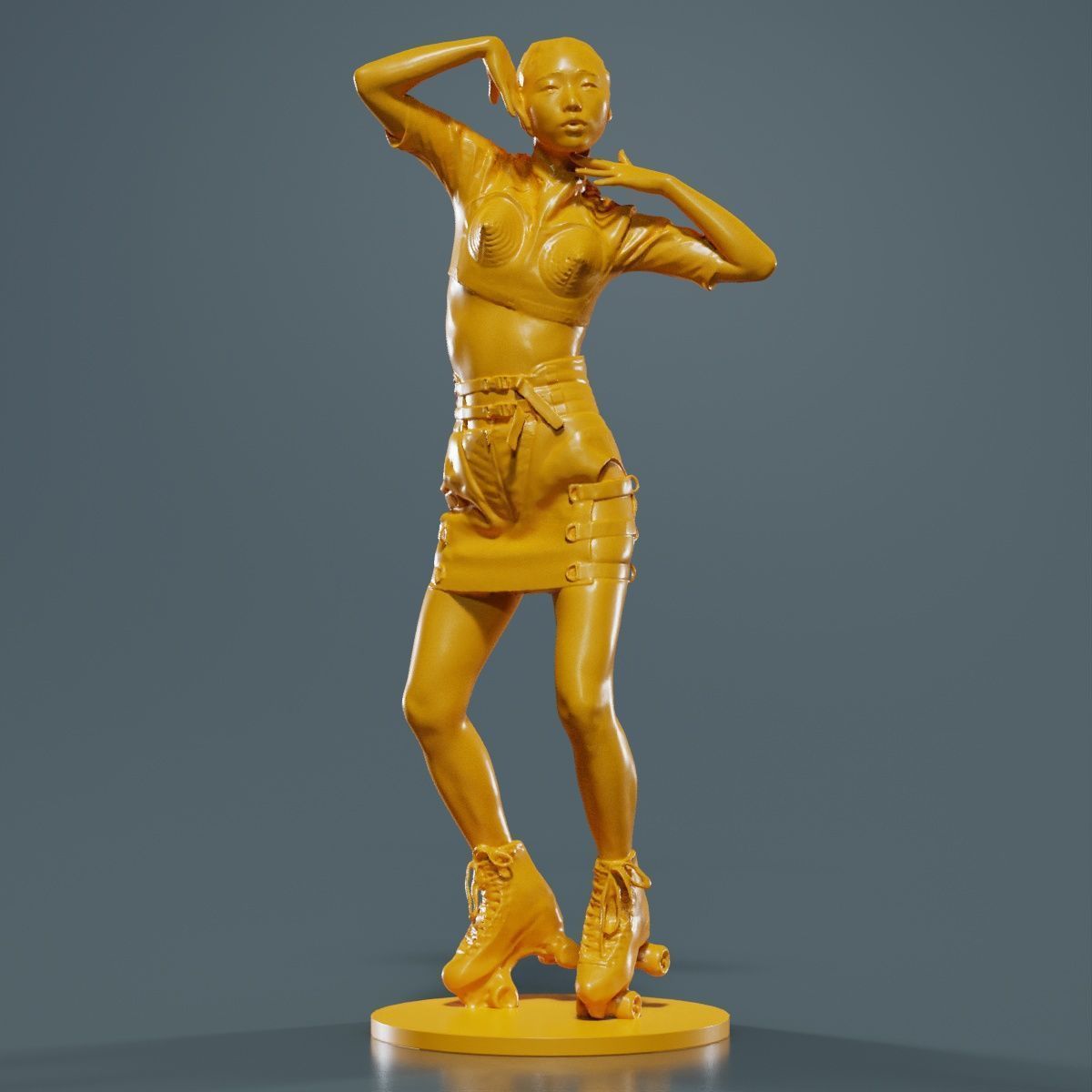 Woman Wearing Motorbike Outfit 31 3D print model_9