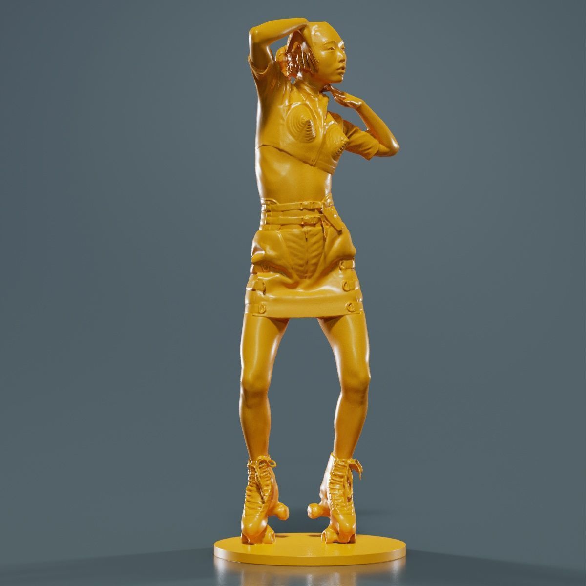 Woman Wearing Motorbike Outfit 31 3D print model_10