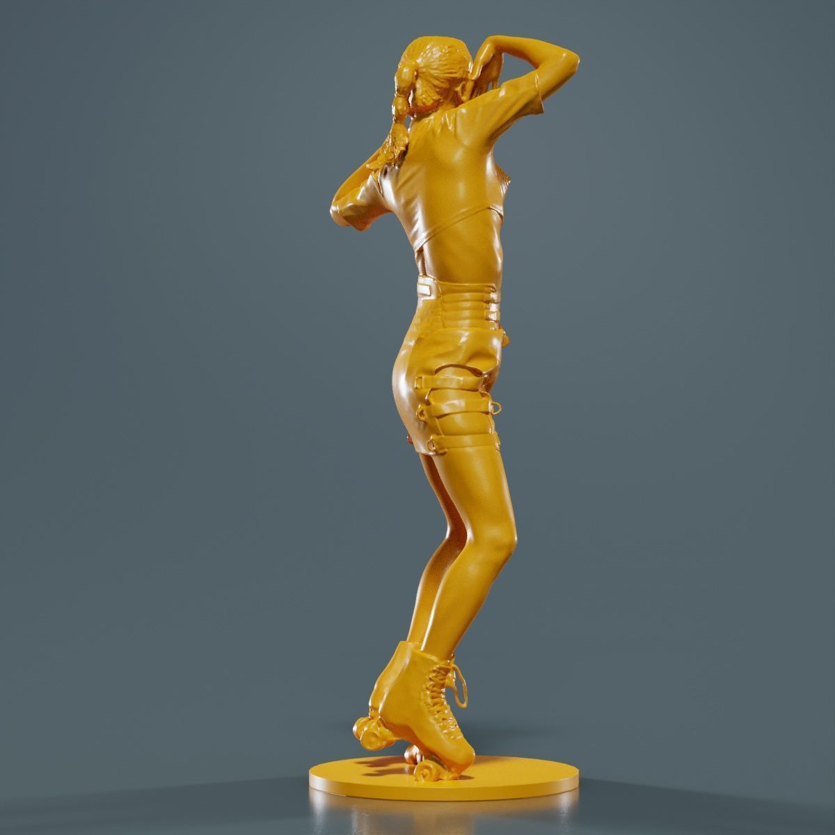 Woman Wearing Motorbike Outfit 31 3D print model_12