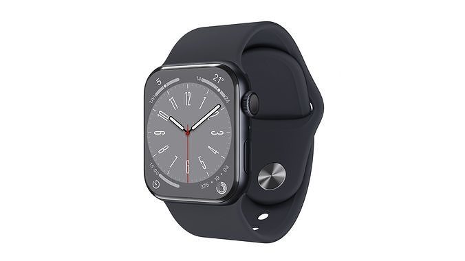 Apple Watch 8 Series - Midnight Case with Sport Band 3ds Max 3D model