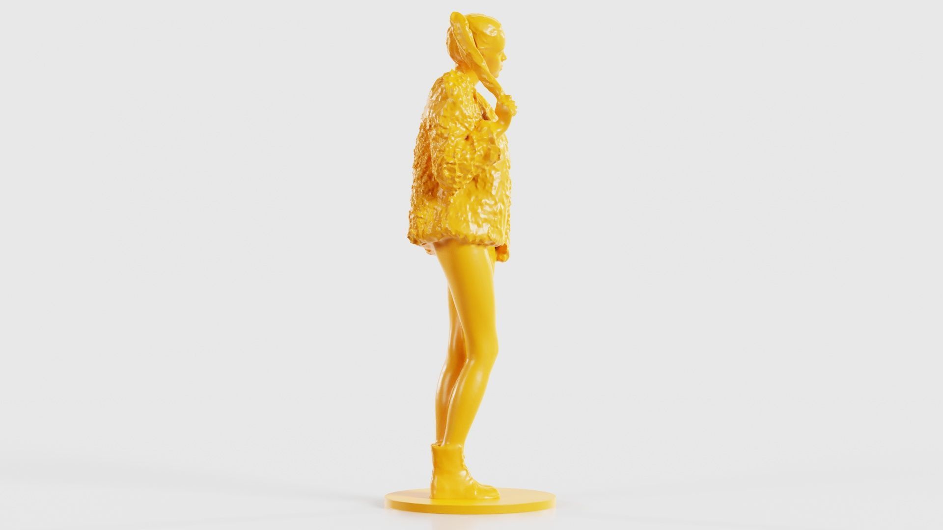 Woman Wearing Fluffy Jacket 1 3D print model_20