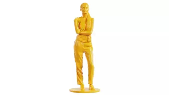 Ponytail Woman with Hand on Shoulder