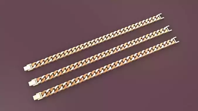 7 MM Cuban Chain Bracelet with zigzag cutting
