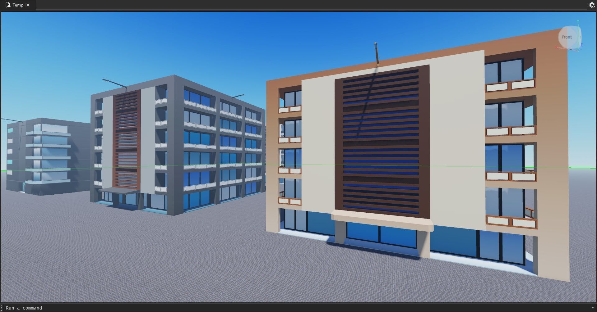 Low Poly Apartment Buildings Pack 2 Low-poly 3D model_3