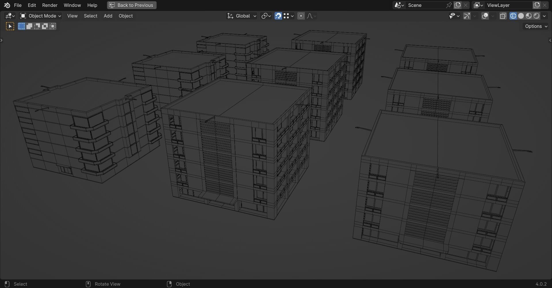 Low Poly Apartment Buildings Pack 2 Low-poly 3D model_2