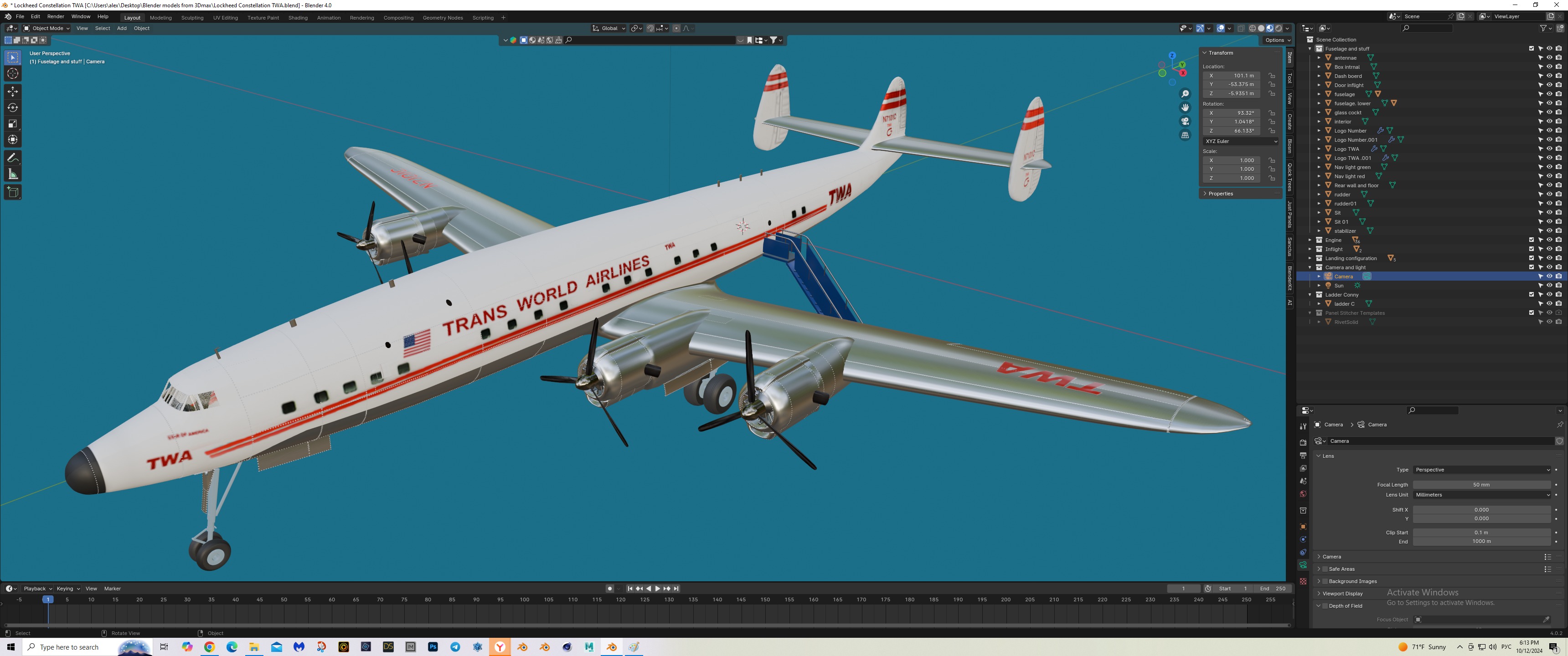 Lockheed Constellation Free 3D model_5